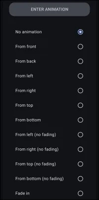 Enter Animation dialog