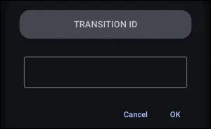 Transition ID dialog