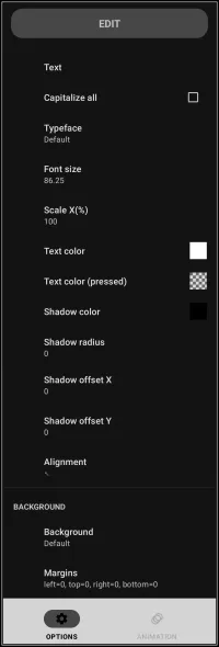 Graphic Text Options