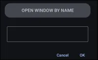 Input dialog for targeting specific windows by name.
