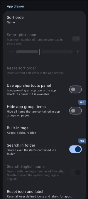 Behavior Options: App drawer Behavior Options: App drawer