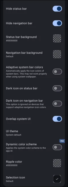 UI Settings