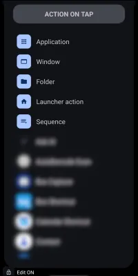 Action On Tap Selection dialog Action On Tap Selection dialog