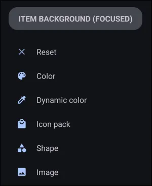Background Item (focused)