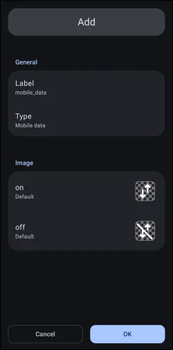Adding Mobile Data dynamic image